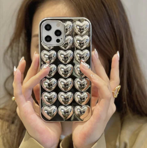 Silver Heart Phone Case