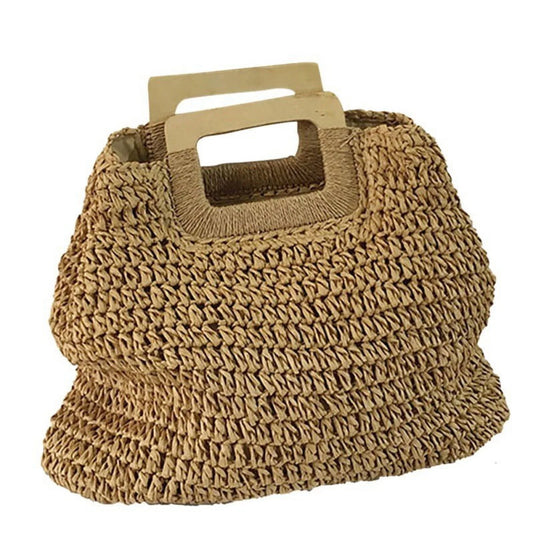Women Handmade Straw Rattan Handbags Summer Beach Holiday Tote Bags