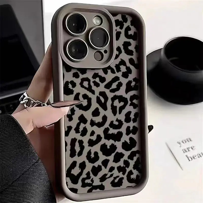 Black Leopard Print Phone Case