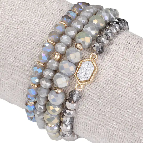 Natural Stone And Glass Crystal Bracelets