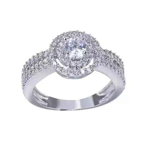 Double Halo Ring 18Kt White Gold