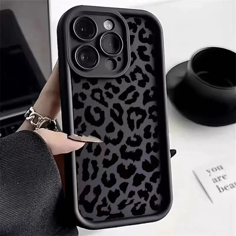 Black Leopard Print Phone Case