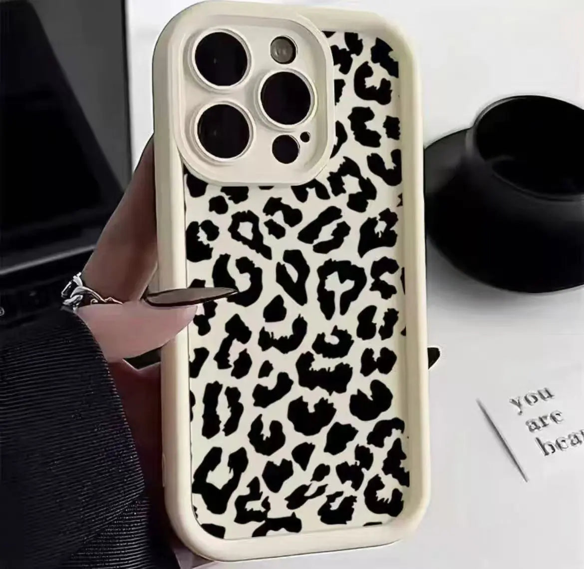 Black Leopard Print Phone Case