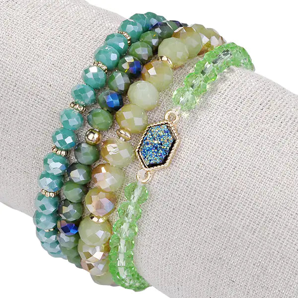 Natural Stone And Glass Crystal Bracelets